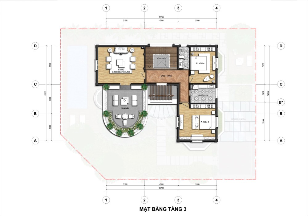 mặt bằng tầng 3